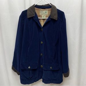 L.L. Bean vintage mens Large plaid  corduroy barn coat chore jacket navy brown